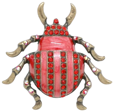 Scarlet Beetle Broche